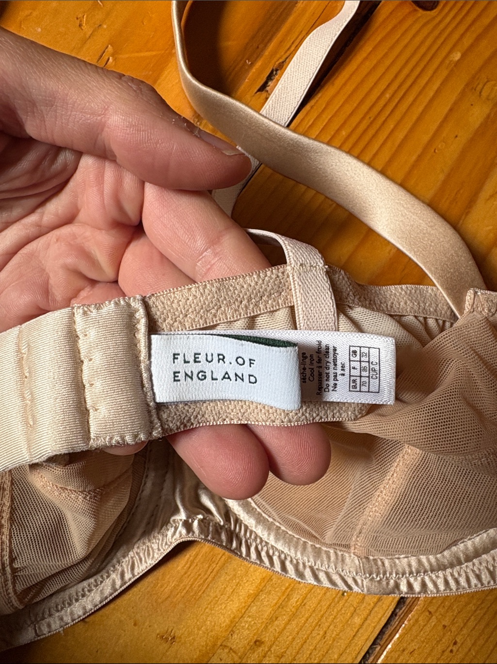 Fleur Of England Silk & Sheer Balconette Bra | 32c | Blush Nude | Nwot — image 2 of 3